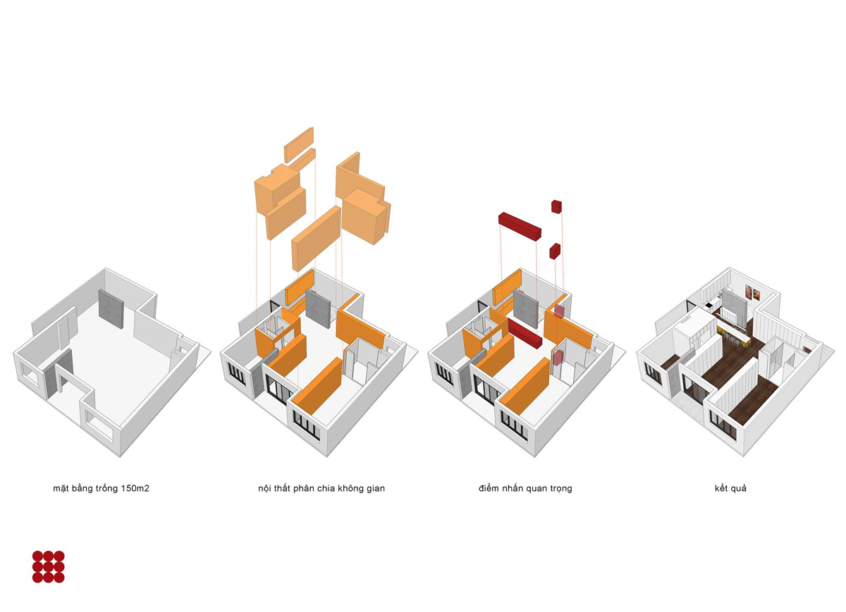 Căn hộ 150 m2 không tường ngăn ở Hà Nội